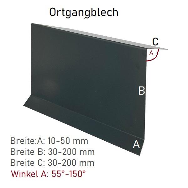 Ortgangbleche aus Alu, Va oder Stahl